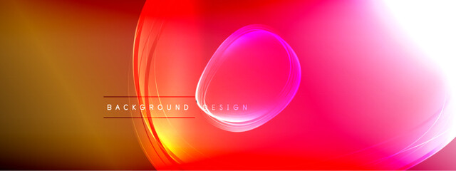 Vector abstract background - liquid transparent bubble shapes on fluid gradient with shadows and light effects