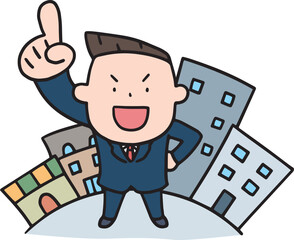 社会で上を目指すビジネスマン