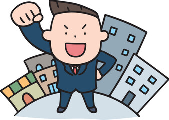 社会で頑張るビジネスマン