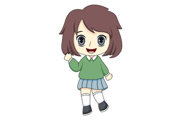 Cute Girl Character Design Illustration