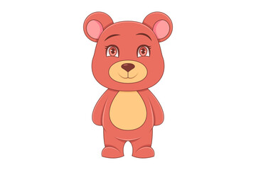 Cute Bear Character Design Illustration