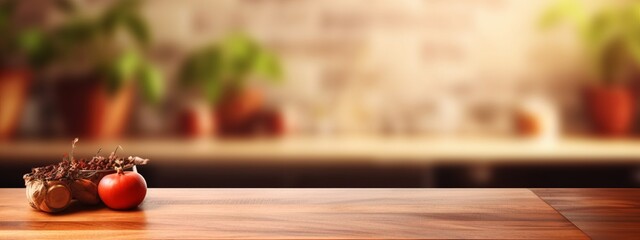 Obraz na płótnie Canvas Kitchen podium background food product stand table pedestal display wooden platform. Empty podium counter wood background kitchen board desk restaurant top white light marble presentation interior.