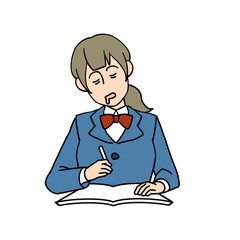 ウトウトする女子学生