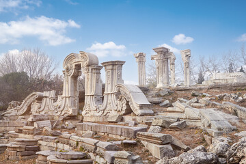 Iconic of Ruins of Yuan ming yuan (old summer palace) in Beijing