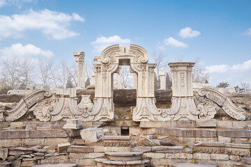 Iconic of Ruins of Yuan ming yuan (old summer palace) in Beijing