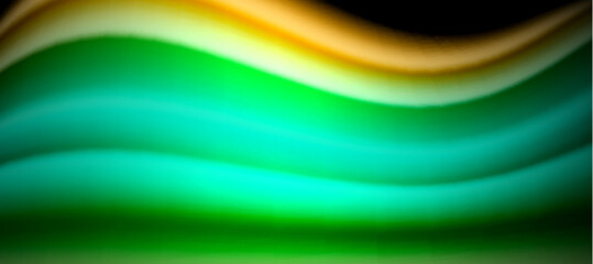 Rainbow color wave lines on black. Techno or business abstract background for posters, covers, banners, brochures, websites