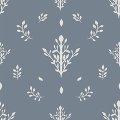 Fototapeta premium Floral ornamental motif with leaves and stems