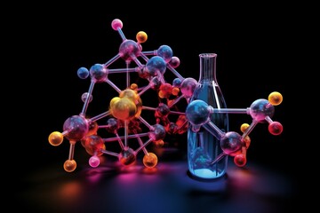 MDMA chemical formula displayed as a structural diagram. Generative AI