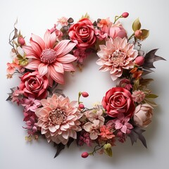 Wreath Flowersphotorealistic Photorealistic Detail, Hd , On White Background 