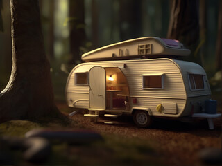 camping in the woods