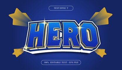Hero blue editable 3d text effect	
