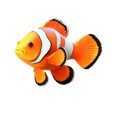 Clown fish isolated on transparent background,transparency 