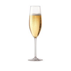 Glass of champagne isolated on transparent background,transparency 