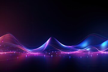 abstract background with glowing lines and particles, futuristic wavy background, Futuristic technology wave background. Digital data visualization. Graphic concept for your design, AI Generated