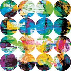 Decorative background with circles of abstract painting texture.