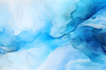 Vibrant and Captivating, Abstract Blue Watercolor Paint Marble Background