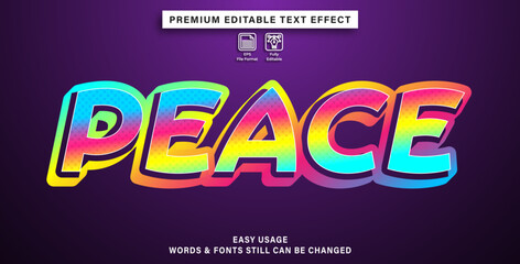 editable text effect peace
