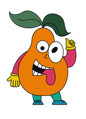 Retro personage with silly facial expressions