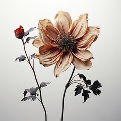Flower That Has Stem Flowerphotorealistic, Hd , On White Background 