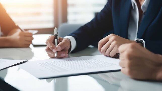 business shaking hand with document agreement 
