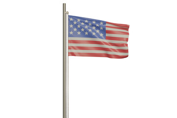 american flag isolated on white