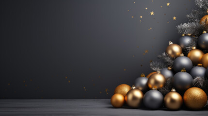 Elegant grey christmas background for xmas invitation card