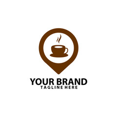 coffee place location logo desain vector