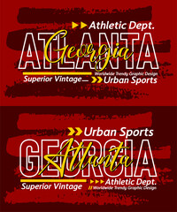 Atlanta Georgia urban calligraphy typeface grunge superior vintage, typography, for t-shirt, posters, labels, etc.