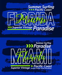 Fototapeta na wymiar Florida Miami urban calligraphy typeface grunge superior vintage, typography, for t-shirt, posters, labels, etc.
