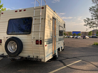RV parked overnight at retail store