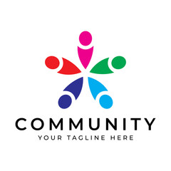 Community logo , community network , and people check.Logos for teams or groups , kindergartens , and companies. With vector illustration editing.