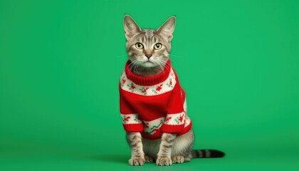 dog and cat animal wearing santa claus hat casual. christmas celebration