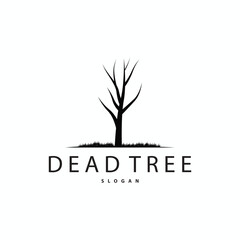 Obraz premium Dry Tree Logo, Dead Tree Plant Design Vector Silhouette Illustration Template