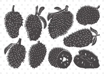 Soursop Clipart SVG Cut File | Soursop Graviola Svg | Guanabana Svg | Graviola Svg | Muricata | Bundle | Eps | Dxf | Png