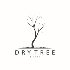 Obraz premium Dry Tree Logo, Dead Tree Plant Design Vector Silhouette Illustration Template
