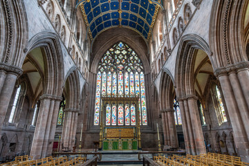 central nave of Carlisle Cathedral, Carlisle, Cumbria, UK - obrazy, fototapety, plakaty