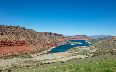Flaming Gorge Reservior on the Green River in Wyoming United States