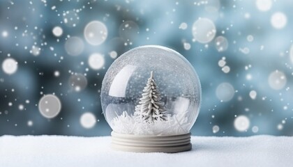Fototapeta na wymiar snow globe clean white snow background
