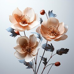 Two Flowers One Which Has Name Itphotorealistic , Hd , On White Background 