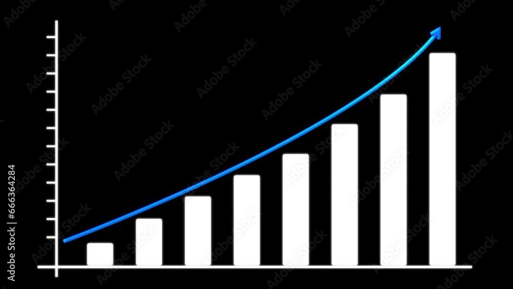Poster business graph chat, finance business graph chart with up-arrow. hi-tech style business concept tech