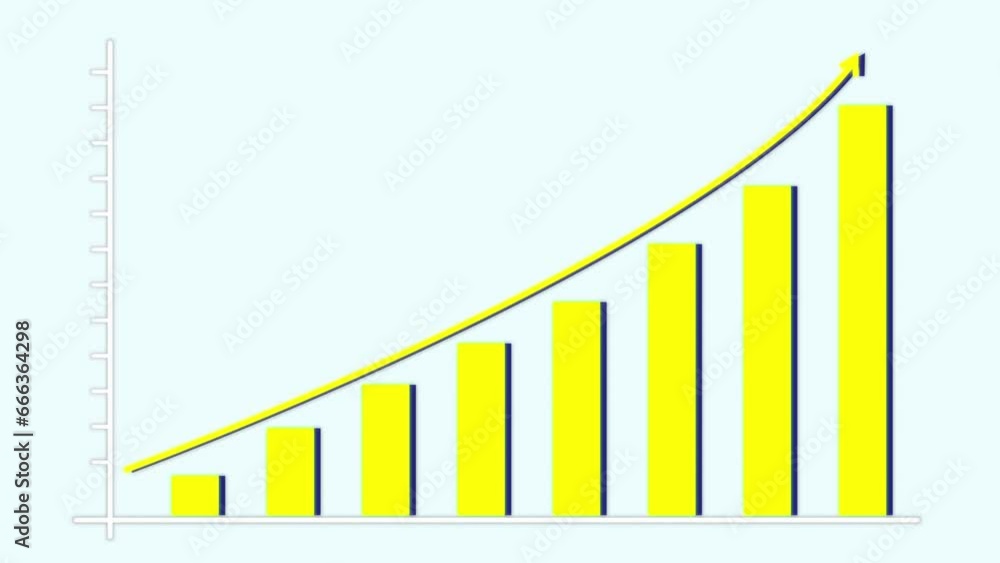 Poster business graph chat, finance business graph chart with up-arrow. hi-tech style business concept tech
