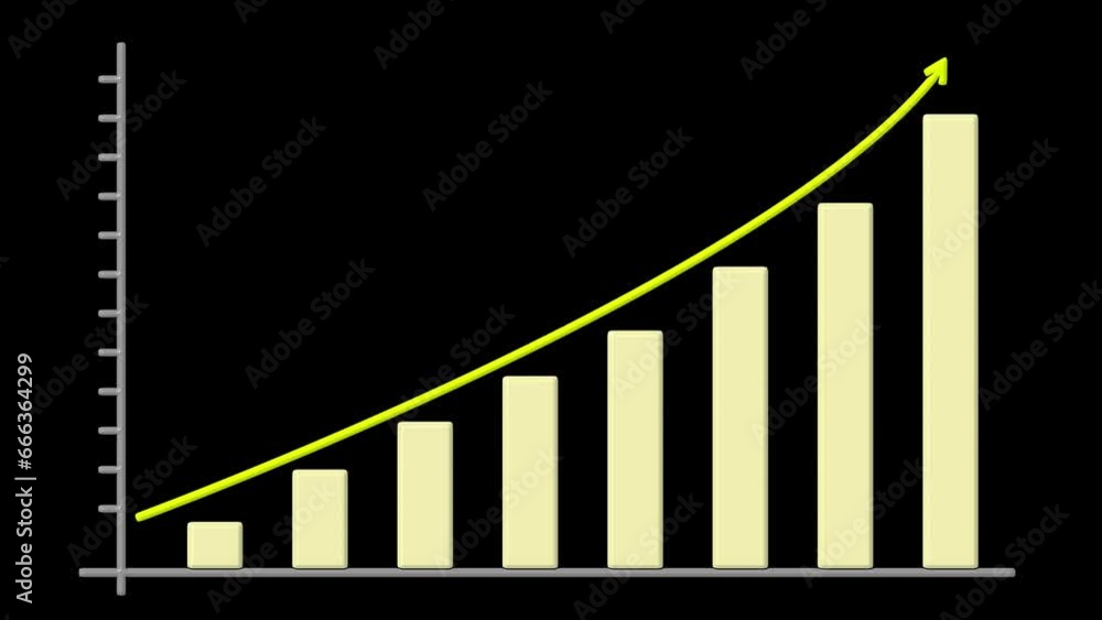 Poster business graph chat, finance business graph chart with up-arrow. hi-tech style business concept tech