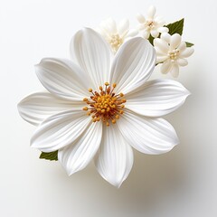 White Flower With Yellow Center Top Half, Hd , On White Background 