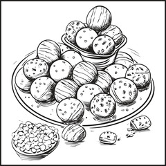 illustration of a set of sweets