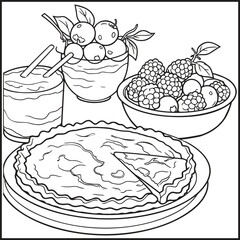 hand drawn illustration of fruits