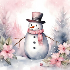 Snowman on the snow