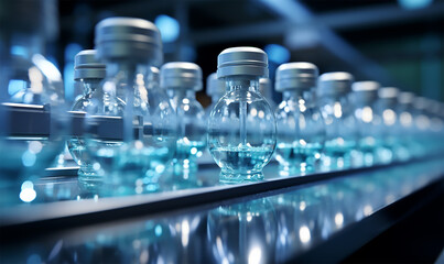 a production line within a state-of-the-art pharmaceutical factory