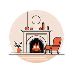 illustration of a fireplace