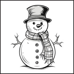 snowman with a scarf