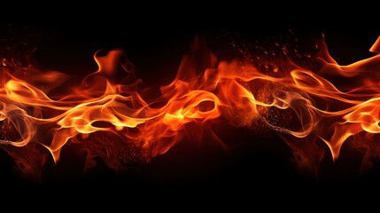 Fototapeta na wymiar fire flame on black background